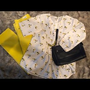 Yellow Flamingo blouse